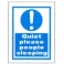 GALLEY SIGN QUIET PLEASE PEOPLE SLEEPING 150 x 200 MM