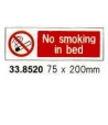  SIGN WHITE VINYL NO SMOKING IN BED 75X200MM