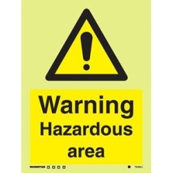 WARNING HAZARDOUS AREA HG...